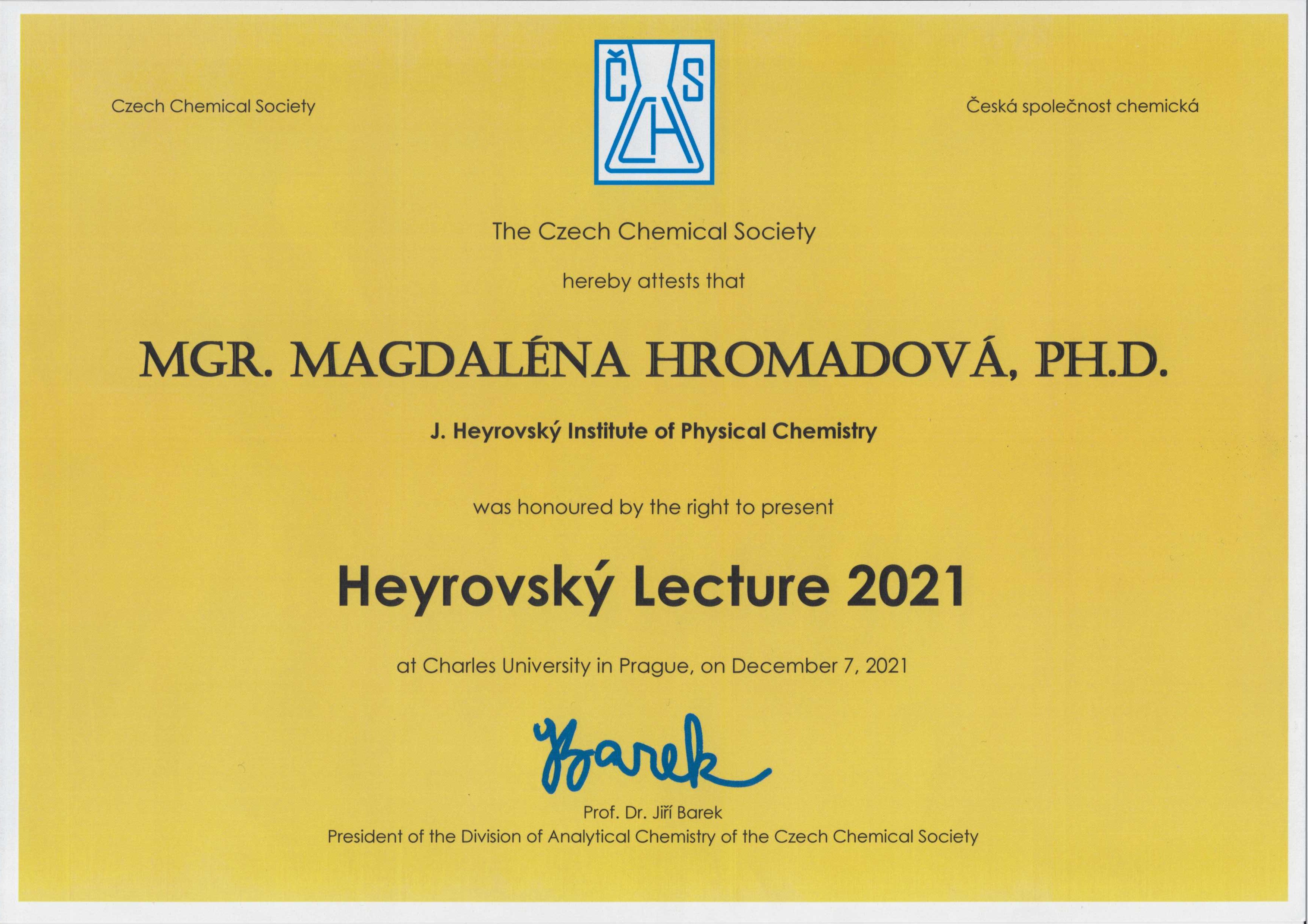 Diplom České chemické společnosti